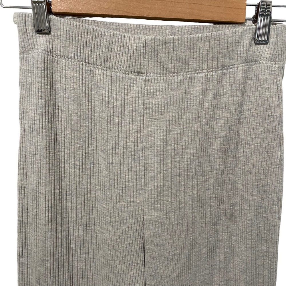Reformation The Stone Pant Ribbed High Rise Crop Straight Leg Pull On oatmeal - Picture 3 of 11